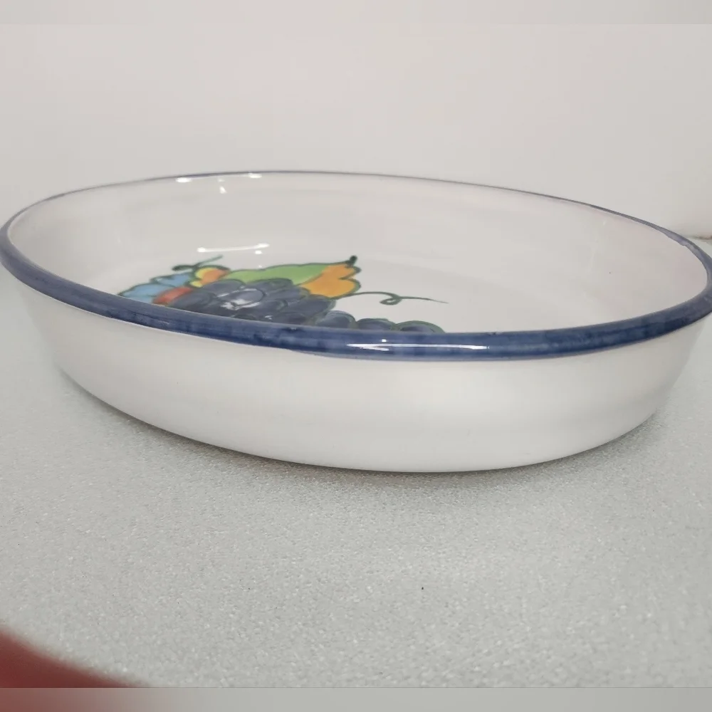 Himark Celina Portuguese ceramic large baking dish hand painted grapes&flower‎
